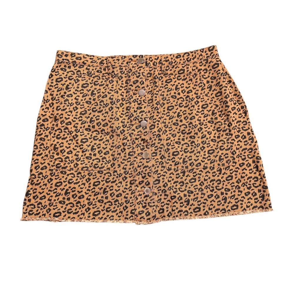 Mittoshop Leopard Denim mini skirt
